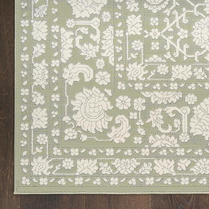 Nourison Home Grace Sage 5'3" x 7'3" Area Rug - Easy Clean, Non Shedding, Bed Room, Living Room, Dining Room, Kitchen (5' x 7')