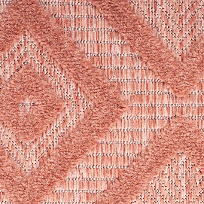 Nourison Home Versatile Coral Orange 7' x 10' Area Rug - Easy Clean, Non Shedding, Bed Room, Living Room, Dining Room, Kitchen (7' x 10')