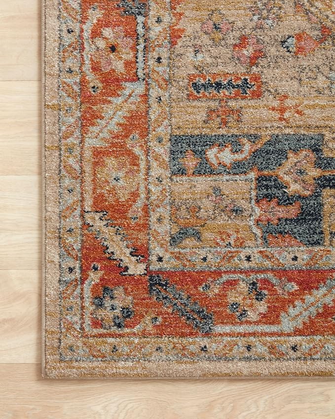 Loloi Jocelyn Collection JOC-01 Sand/Multi 5'-5" x 7'-6" .38" Thick Area Rug