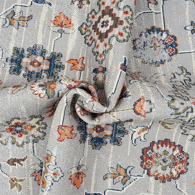 GLN Rugs Traditional Collection - Machine Washable Area Rug, Traditional Washable, Non Slip, Low Pile Chenille Rug, Living Room, Bedroom, Kitchen Rug (9' x 12' Pink/Blue/Multicolor)
