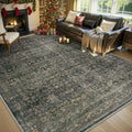 MontVoo-Vintage Area Rugs 8X10 Green Rugs for Living Room-Soft Distressed Printed Rugs for Bedroom-Non Slip Carpet-Machine Washable Rug for Dining Room Living Room Bedside Office