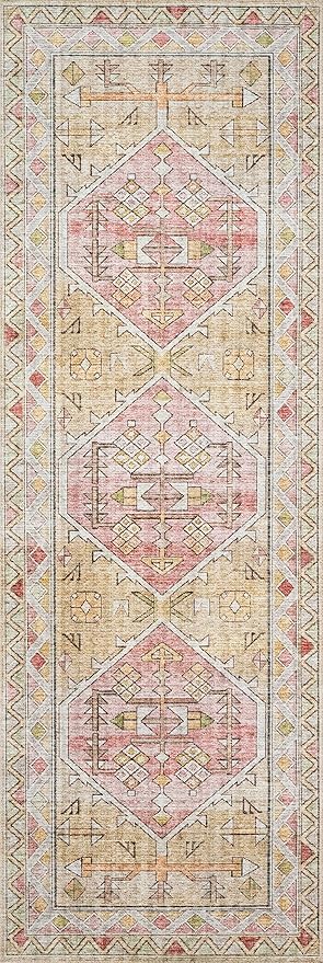 Loloi Skye Collection SKY-04 Gold/Blush 7'-6" x 9'-6" Area Rug