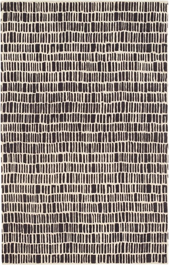 Dash and Albert Roark Wool Area Rug - 8.5 X 11.5 Charcoal Geometric Hand Tufted Accent Rug - Durable, High Traffic Areas Hallway, Living Room, Stairs - Premium Luxury Hotel Quality Soft Breathable