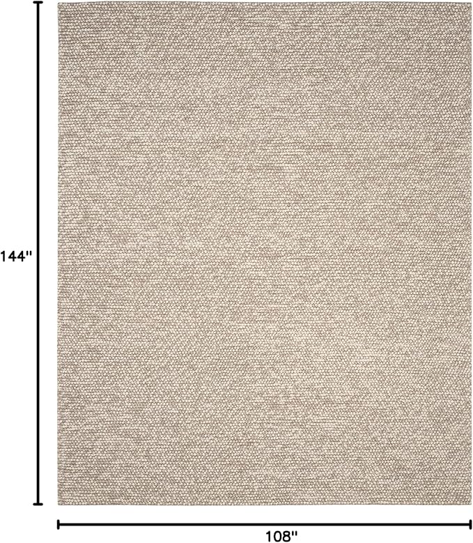 SAFAVIEH Area Rug 9x12 - Natura Collection - Large - Beige, Handmade Wool Blend, Textured Design, Ideal for Living Room, Bedroom, Dining Space (NAT620B)