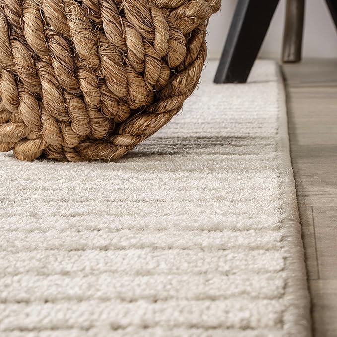 JONATHAN Y Hallie High-Low Curve Ivory/Cream Indoor/Outdoor Area Rug, 4x6, Minimalist, Pet Friendly, Non-Shedding, Stain Resistant, Hose-Washable for Backyard, Patio, Porch (SCN100B-4)