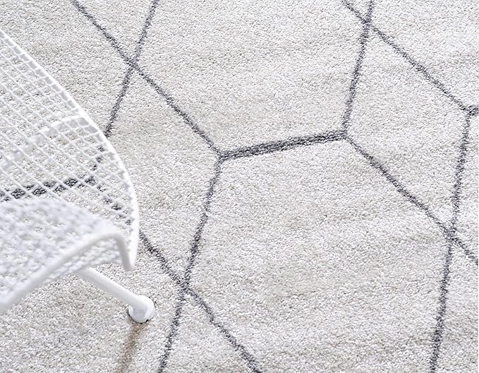 Unique Loom Trellis Frieze Collection Area Rug - Geometric (7' 10" Octagon, Ivory/ Gray)