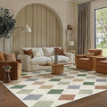 8x10 Checkered Area Rugs for Living Room Colorful Machine Washable Large Rug Non-Slip Stain Resistant Low Pile Boho Accent Indoor Throw Carpet for Bedroom Dining Room Home Aesthetic Decor