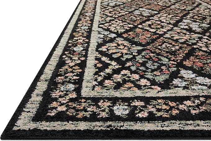 Loloi Rifle Paper Co. Laurel Collection LAU-04 Black/Multi 3'-11" x 5'-7" Accent Rug