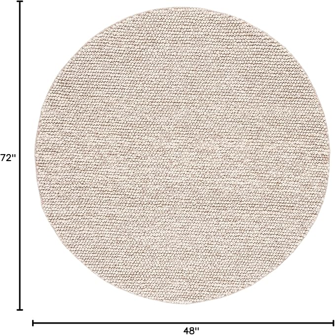 SAFAVIEH Natura Collection Area Rug - 4' x 6' Oval, Beige, Handmade Wool Blend, Textured Design, Ideal for Living Room, Bedroom, Dining Space (NAT620B)