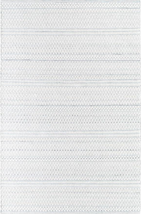 Mark&Day Wool Rugs, 6x9 Precious Solid and Border Cream/Charcoal Area Rug, Cream Grey Carpet for Living Room, Bedroom or Kitchen (6' x 9')