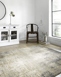 Loloi Teagan Collection TEA-08 Ivory/Mist 11'-6" x 15' Area Rug, Large, Soft Neutral Rug, High-Traffic for Living Room, Bedroom, Home Office, Dining Area