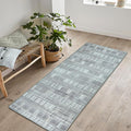 Bloom Rugs Washable Non-Slip 10 ft Runner - Gray Striped Runner for Entryway, Hallway, Bathroom, and Kitchen - Exact Size: 2.5' x 10'