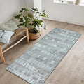 Bloom Rugs Washable Non-Slip 7 ft Runner - Gray Striped Runner for Entryway, Hallway, Bathroom, and Kitchen - Exact Size: 2.5' x 7'