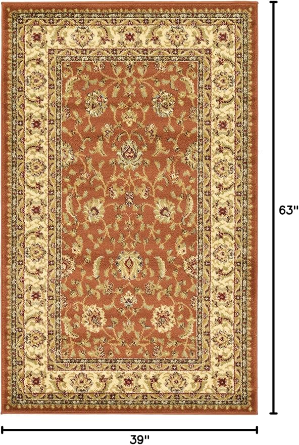 Unique Loom Voyage Collection Traditional Oriental Classic Intricate Design Area Rug (3' 3 x 5' 3 Rectangular, Terracotta/Ivory)