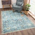 Bloom Rugs Caria Washable Non-Slip 8x10 Rug - Blue/Beige Traditional Area Rug for Living Room, Bedroom, Dining Room, and Kitchen - Exact Size: 7'8" x 10'