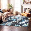Rugshop Modern Large Floral Non-Slip (Non-Skid) Square for Living Room, Kitchen,Bedroom Area Rug 6'6" x 6'6" Gray