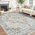 LUMI Washable Area Rug 8x10 for Living Room, Ultra Soft Stain Resistant Carpet with Non Slip Rubber Backing, Non-Shedding Low Pile Rugs for Bedroom, Dining Room, Indoor, Office