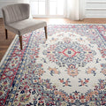 Home Dynamix Premium Sakarya Traditional Medallion Border Area Rug, Ivory/Red, 7'9"x10'8" Rectangle