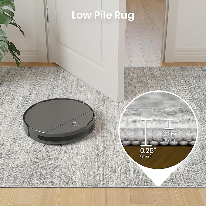 Valenrug Washable Rugs 2x10 - Stain Resistant 2x10 Area Rugs for Living Room, Non Slip Backing Large Area Rugs for Bedroom, Folable Machine Washable Area Rug (2'x10', Grey)