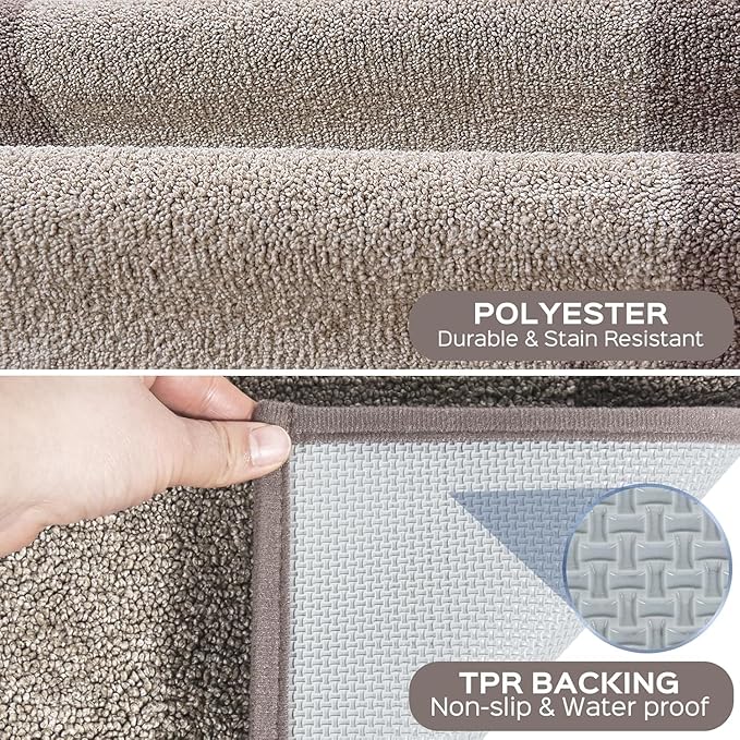 Washable Area Rug 34" x 60", Non Slip Kitchen Rug for Floor, Absorbent Entrance Runner Rug for Bedroom, Living Room, (Roll Packing)