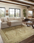 Loloi Magnolia Home by Joanna Gaines Sinclair Collection SIN-02 Khaki/Tobacco 2'-3" x 9'-6", .25" Pile Height, Machine Washable, Runner Rug