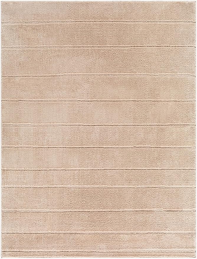 Livabliss x Our PNW Home Cascade Minimalist Striped Area Rug, 10' x 14', Taupe