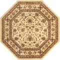 Unique Loom Voyage Collection Traditional Oriental Classic Area Rug (7' 11 x 7' 11 Octagonalal, Ivory/Gold)