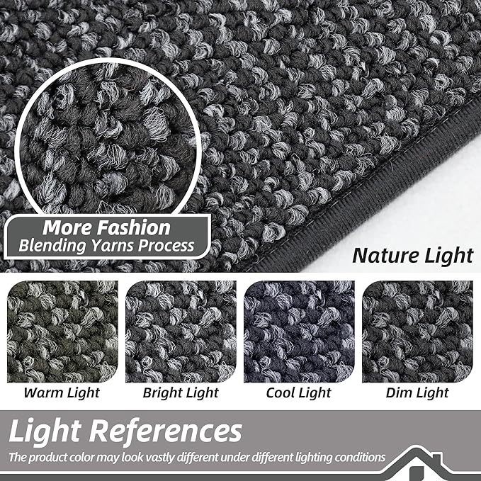 BEQHAUSE 20"x32" Entryway Rug Indoor Door Mat Non-Slip Washable, Hallway Rugs Absorbent & Stain Resist Hall Carpet Runner Rugs for Entryway, Front Door Floor Mats Laundry Room Rugs for Entry, Charcoal