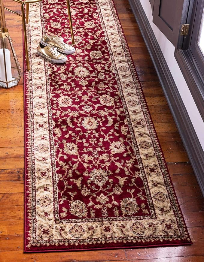 Unique Loom Voyage Collection Traditional Oriental Classic Intricate Design Area Rug (2' 0 x 8' 0 Runner, Red/Gold)