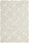 Dash & Albert Layers Grey Hand Hooked Wool Rug, 2 X 3 Feet, Grey/Ivory Geometric Pattern