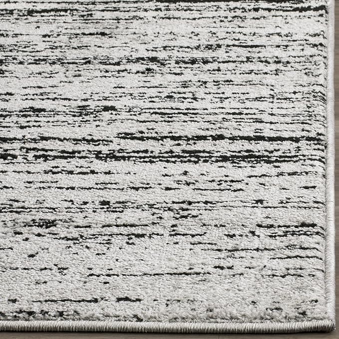 SAFAVIEH Adirondack Collection Runner Rug - 2'6" x 20', Silver & Black, Modern Ombre Design, Non Shedding & Easy to Clean, Ideal for Hallway, Foyer, Kitchen, Entryway, Bedroom (ADR113A)