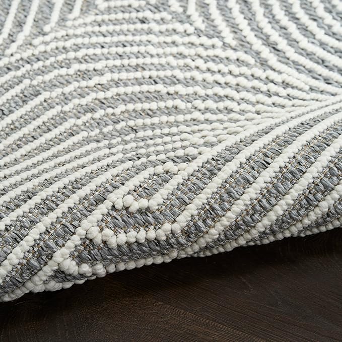 Nourison Home Textured Home Charcoal Ivory 7'10" x 9'10" Area Rug - Easy Cleaning, Non Shedding, Bed Room, Living Room, Dining Room, Kitchen (8' x 10')