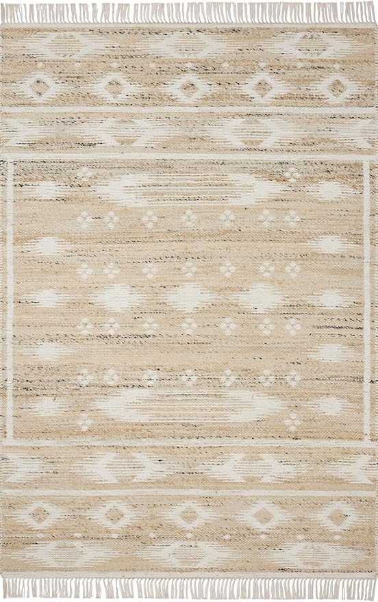 Loloi Angela Rose Rivers Collection RIV-04 Natural/Ivory 7'-9" x 9'-9" Reversible Area Rug