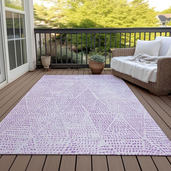 Addison Rugs Chantille ACN591 Purple 3' x 5' Indoor Outdoor Area Rug, Easy Clean, Machine Washable, Non Shedding, Bedroom, Living Room, Dining Room, Kitchen, Patio Rug