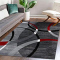 Persian-Rugs Luxe Weavers Victoria Collection 3895 Gray 8 ft x 11 ft Modern Abstract Geometric Stain Resistant Area Rug