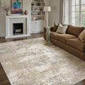 Beige Area Rug 6x9 Machine Washable Modern Abstract Living Room Carpet Non Slip Neutral Low Pile Soft Non Shedding Bedroom Contemporary Large Rug Indoor Office Dining Room Playroom