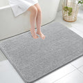 OLANLY Bathroom Rugs 40x32, Extra Soft Absorbent Chenille Bath Rugs, Rubber Backing Quick Dry, Machine Washable Bath Mats for Bathroom Floor, Tub and Shower, Home Decor Accessories, Light Grey