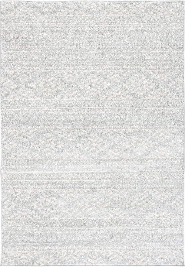 SAFAVIEH Area Rug 3x5 - Tulum Collection - Light Grey & Ivory, Moroccan Boho Tribal Design, Non-Shedding & Easy to Clean, Ideal for Entryway, Foyer, Accent Space, Bedroom (TUL272F)