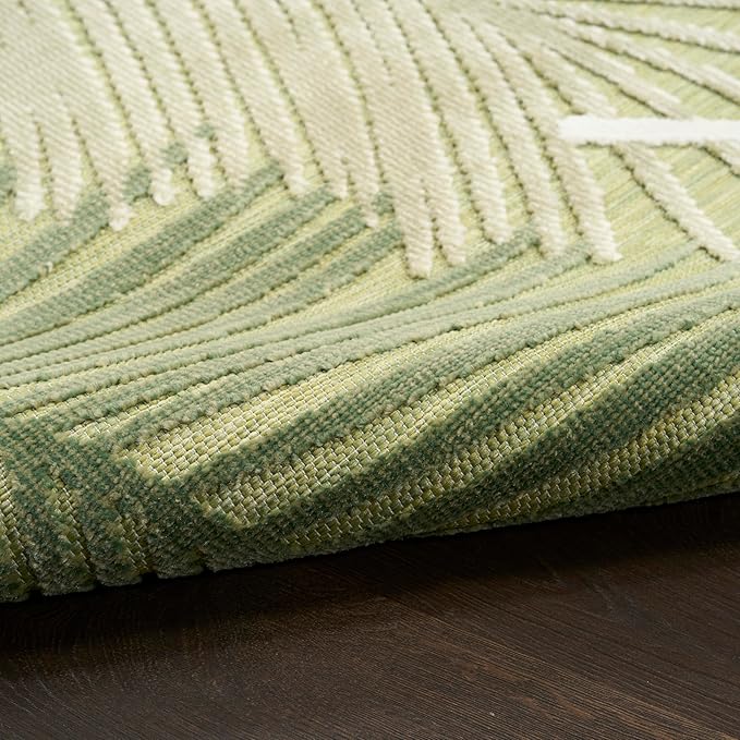 Nourison Home Suncoast Green 5'3" x 7'3" Area Rug - Easy Clean, Non Shedding, Bed Room, Living Room, Dining Room, Kitchen (5' x 7')