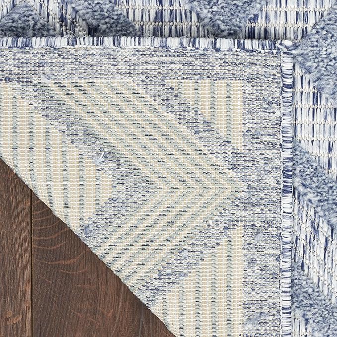 Nourison Home Versatile Denim Blue 9' x 12' Area Rug - Easy Clean, Non Shedding, Bed Room, Living Room, Dining Room, Kitchen (9' x 12')