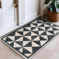 Rugshop Geometric Diamond Washable Non Slip Area Rug 2' x 4' Cream