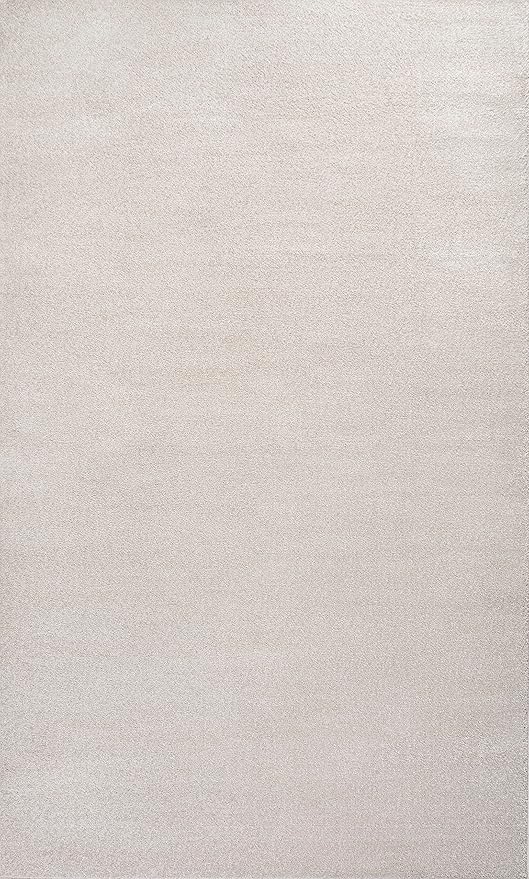 Eyely UES100D-4 Supersoft Haze Solid Low-Pile Indoor Area Rug Casual;Contemporary;Solid;Traditional, Bedroom, Kitchen, Living Room, Easy-Cleaning, Non-Shedding, 4 X 6, Ivory