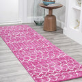 JONATHAN Y Boho Vintage Diamond Fuchsia/Ivory Runner Rug 2X8 ft, Moroccan Hype for Living Room, Bedroom, Kitchen, Office, Easy-Cleaning, High Traffic, Pet-Friendly, Non-Shedding (MOH101G-28)