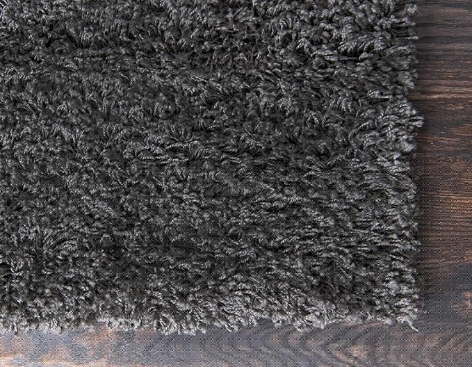 Unique Loom Solid Shag Collection Area Rug (8' x 11' Rectangle, Graphite Gray)