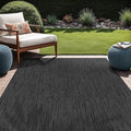 Beverly Rug Indoor Outdoor Rug 10x14, Washable Outside Carpet for Patio, Deck, Porch, Solid Modern Area Rug, Water Resistant, Dark Gray