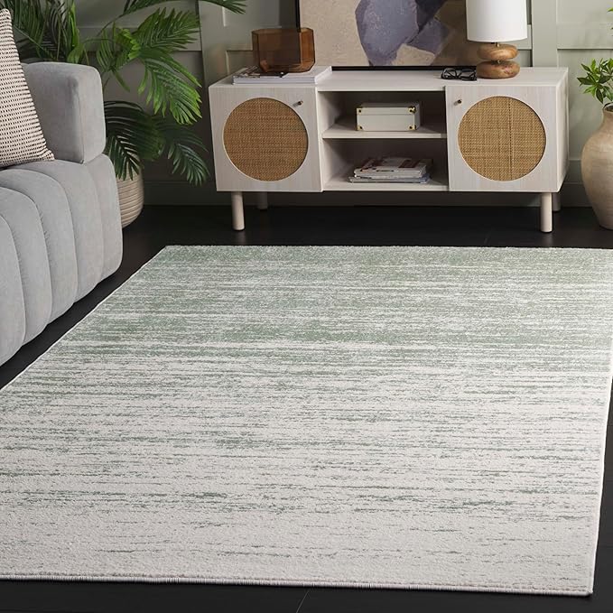 SAFAVIEH Area Rug 6x9 - Adirondack Collection - Sage & Ivory, Modern Ombre Design, Non Shedding & Easy to Clean, Ideal for Living Room, Bedroom, Office, Dining Space (ADR113X)