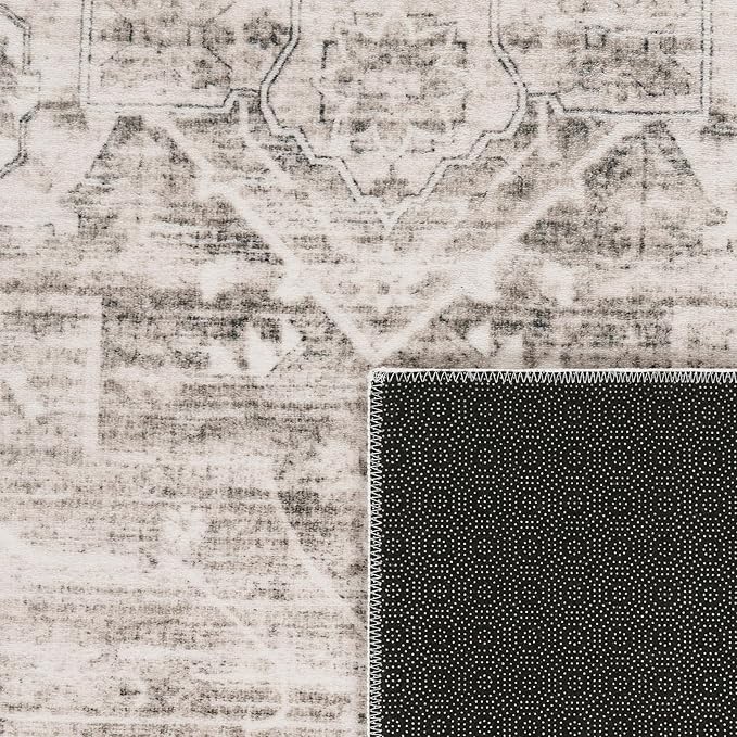 Paco Home Area Rug Modern Oriental Design in Vintage Look in Beige, Size: 7'10" x 11'2"