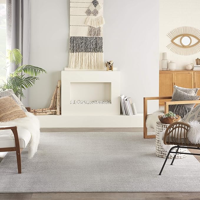Nourison Home Nourison Essentials Silver Grey 7' x 10' Area Rug - Easy Clean, Non Shedding, Bed Room, Living Room, Dining Room, Kitchen (7' x 10')