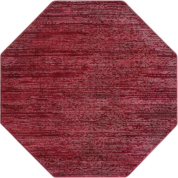 Unique Loom Finsbury Collection Area Rug - Kate (5' 3" Octagon, Red)