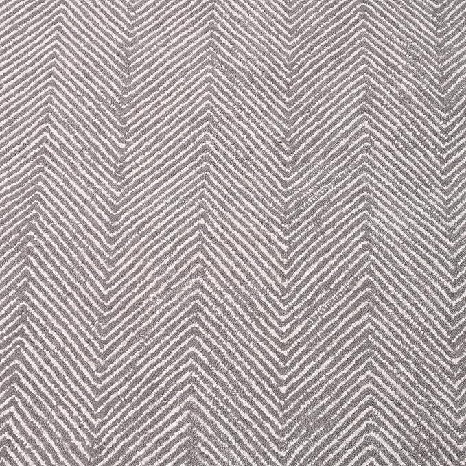 Modern Herringbone Chevron Collection Handcrafted Wool Area Rug - Durable, Zigzag Pattern, for High Traffic, Contemporary Design for Living Room, Bedroom, Dining Room Decor (Smoke Grey, 2.6' x 8')
